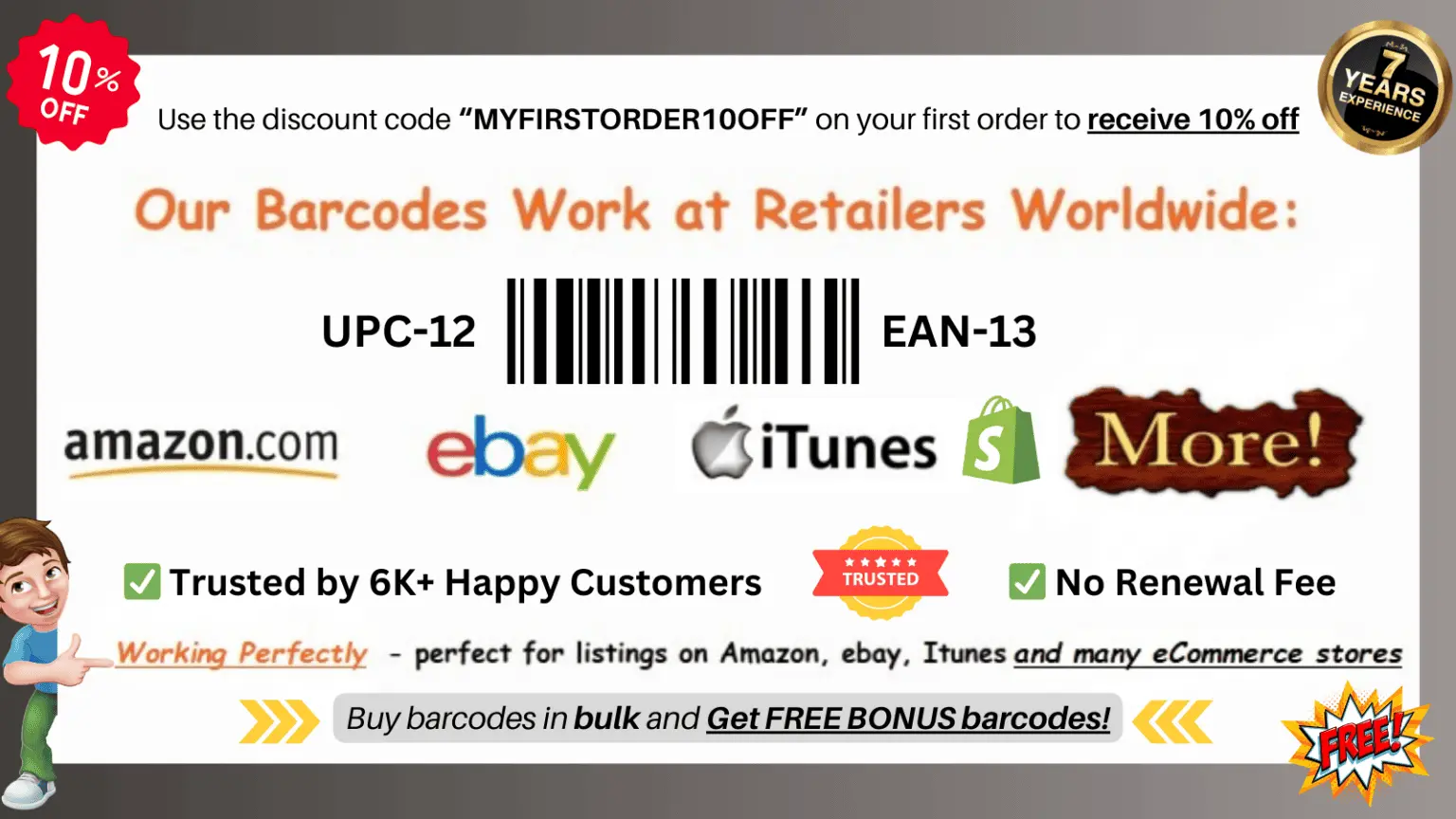 BuyBarcodesCheap offers GS1 verified barcodes with 7 years of industry experience.